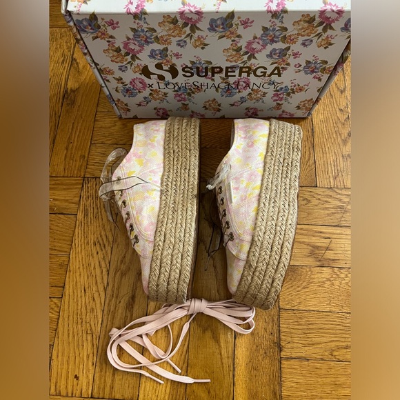 NEW LoveShackFancy x Superga Platform Canvas Sneaker - Picture 13 of 16
